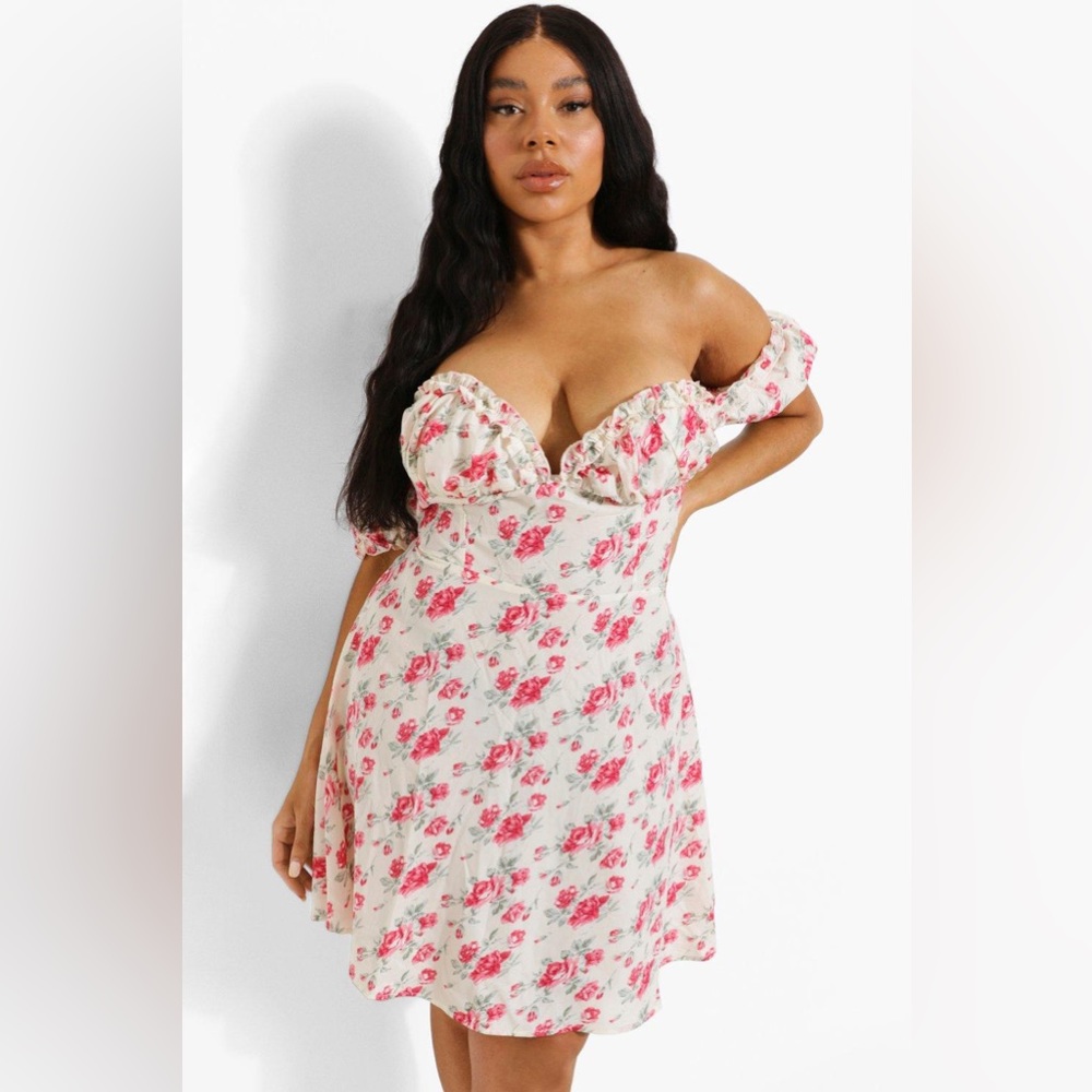 NWT size 22 off shoulder mini dress floral print